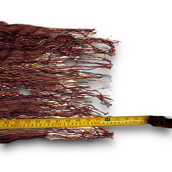 Festive Colorful "Silk Feel" Polyester Mesh Scarf Fringe EUC Decorative Boho - Picture 5 of 10